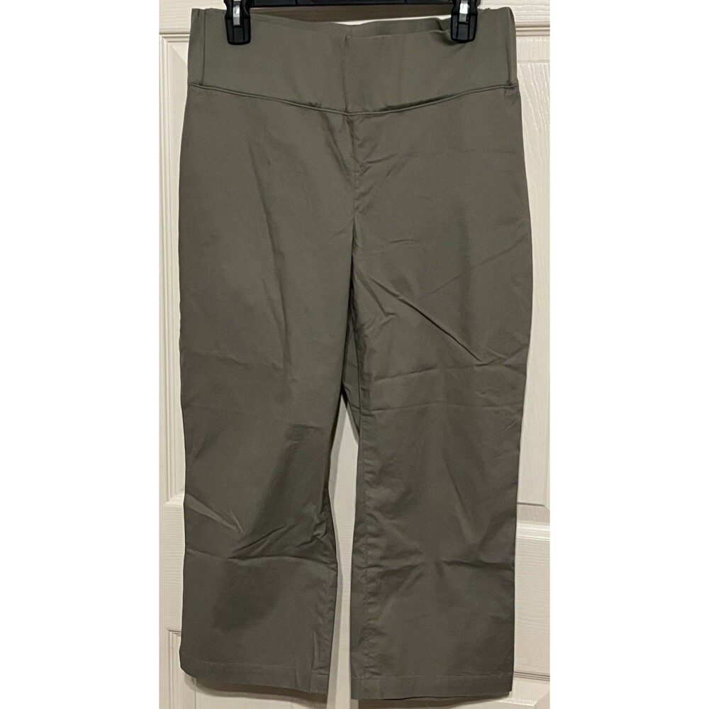 Vintage Y2K Gap Maternity Twill Cropped Pants Sz 10 Green Casual Soft Utility